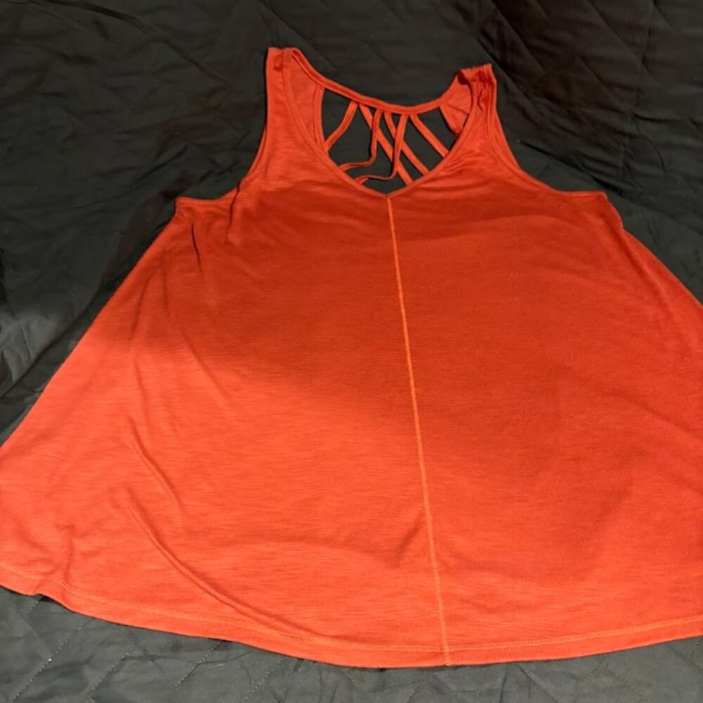 Terra & Sky Orange Sleeveless Top with Back Detail Size 0x (14W)